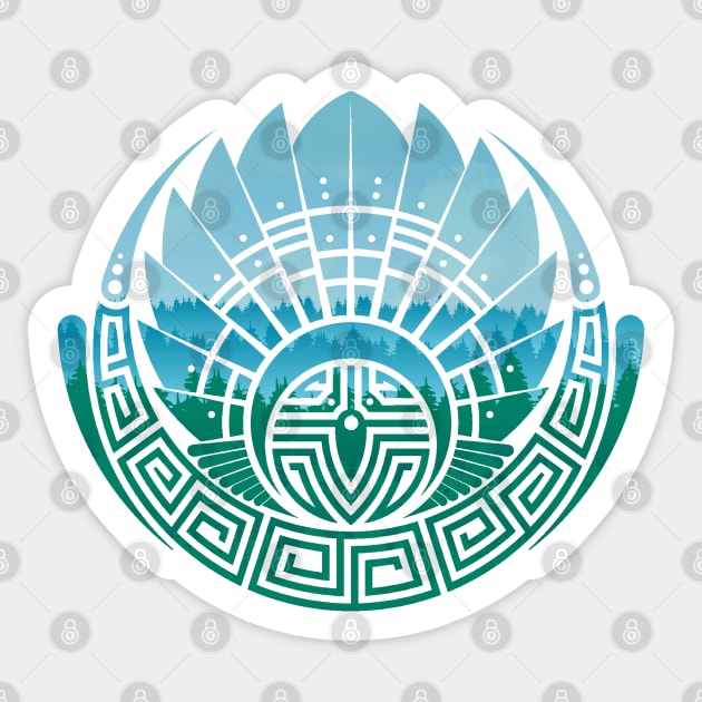 Green Tribal Glyph Sticker by DoomDesigns